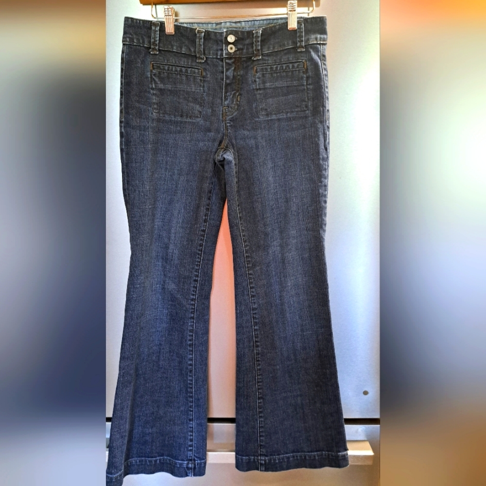 Ladies GAP CURVY FLARE JEANS SOLID JEANS Quality Y2k Mid Rise Size 8